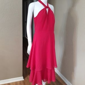ANN TAYLOR Fushia Tier dress
